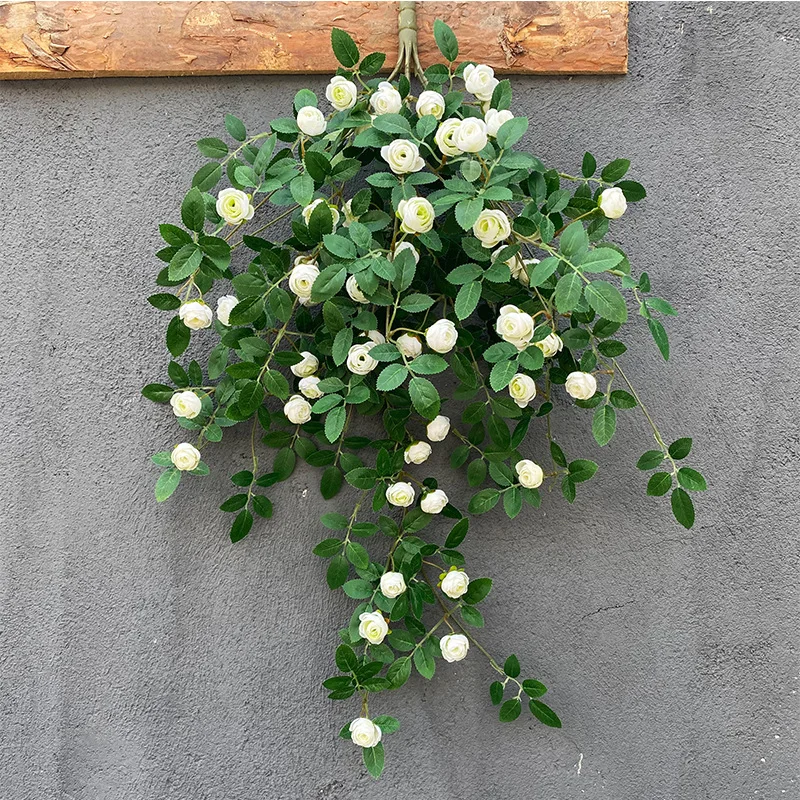 

48pcs Artificial flowers Rose Plants Green Lvy Leaves Vine Leaves Home Wedding Garden Decoration DIY Hanging Wall Silk Flower