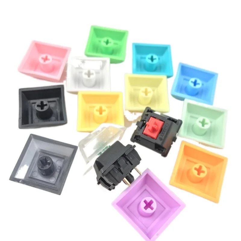 

Keycap 1u Mixded Color Green Yellow Blue White Transparent Keycaps For Gaming Mechanical Keyboard