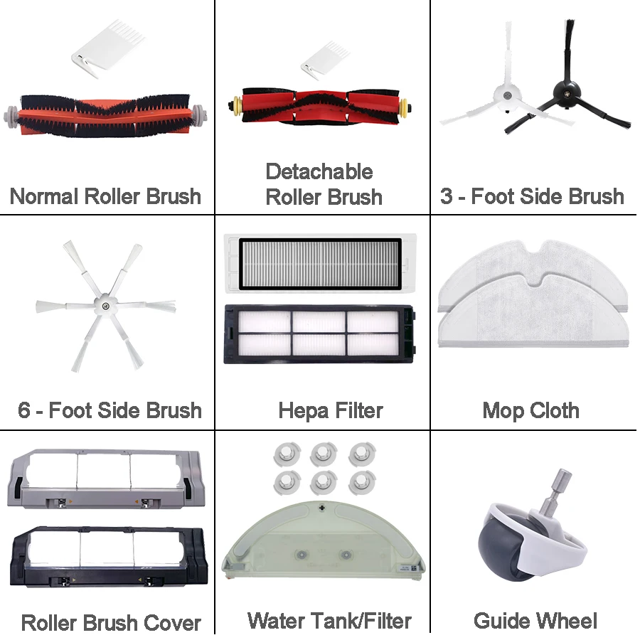 

Main Brush Side Brush HEPA Filter Mops for Xiaomi Rock S6 S5 S60 S5 S50 S55 E25 E35 Vacuum Cleaner Parts Accessories