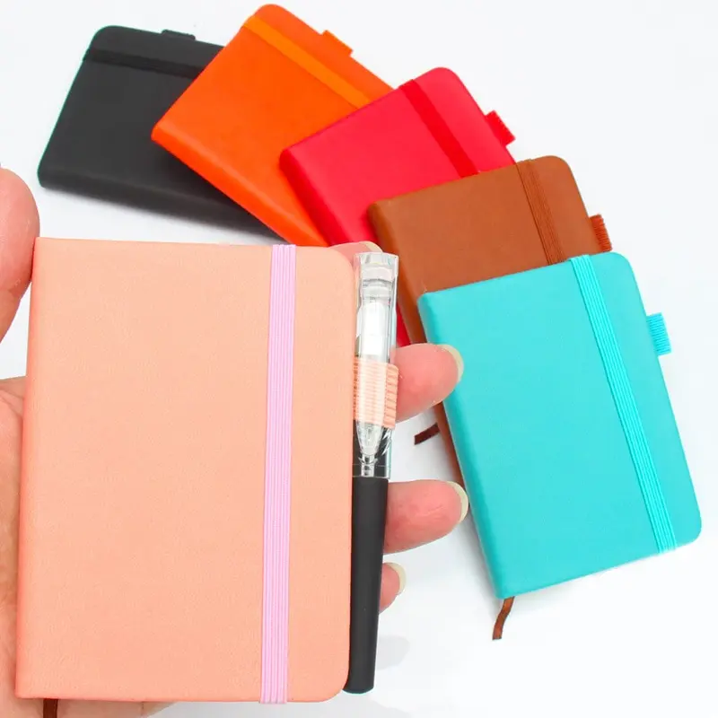 

Mini Notebook Portable Pocket Notepad PU Cover Diary Book Handwriting Word Book Memo Pad Office Student School Stationery