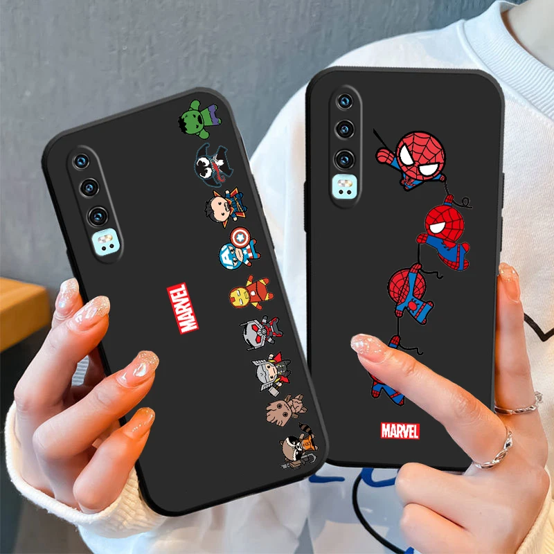 

Marvel Avengers hero spiderman Phone Case For Huawei P50 P40 P30 P20 Lite 5G Nova Plus 9 SE Pro 5T Y9S Y9 Prime Y6 Balck TPU