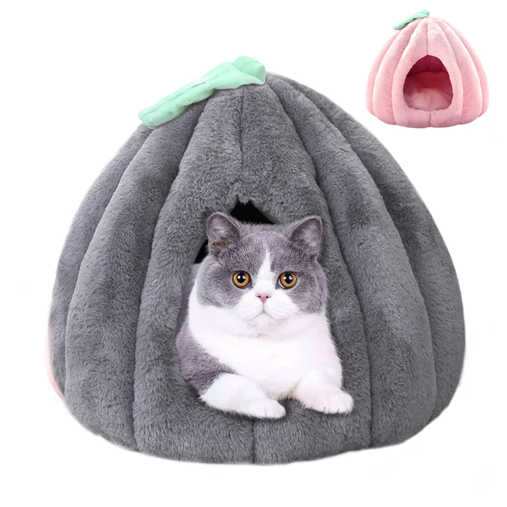 

Cute Cat Bed House Warm Pet Cat Kitten Cave Beds Mat Soft Plush Sleeping Basket Kennel Cushion Small Dogs Cats Nest Washable