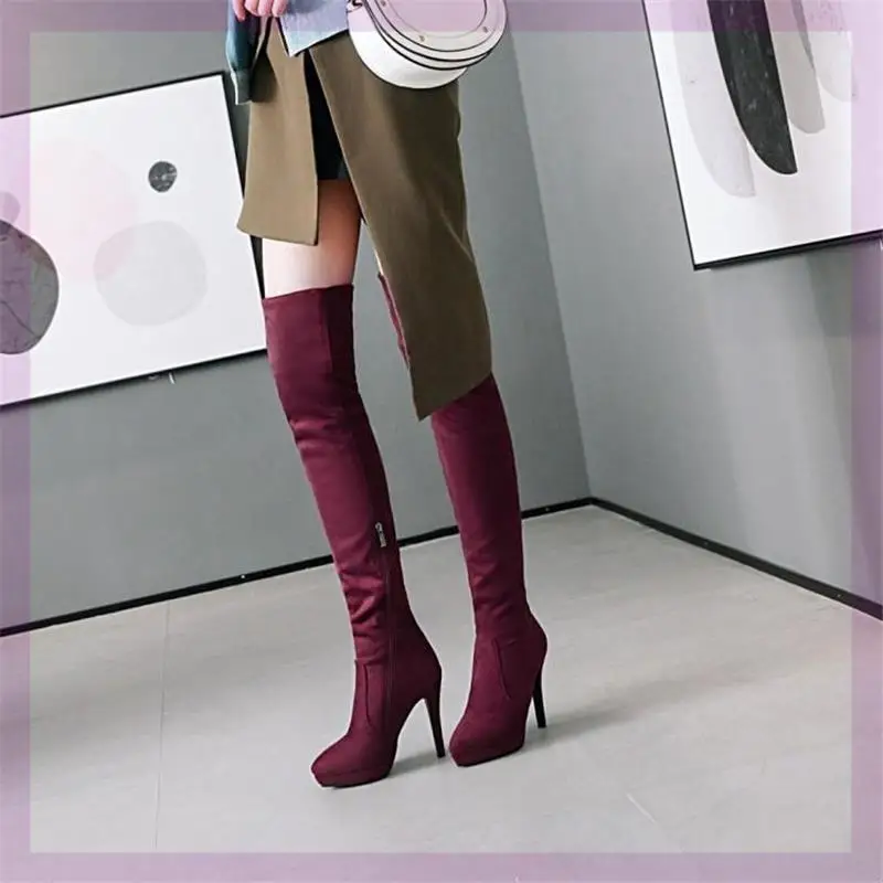 

Women Boots Over Knee Clogs Platform Round Toe Shoes Boots-Women Over-the-Knee Low Rubber High Heel Ladies 2022 Slip-On Lace-Up
