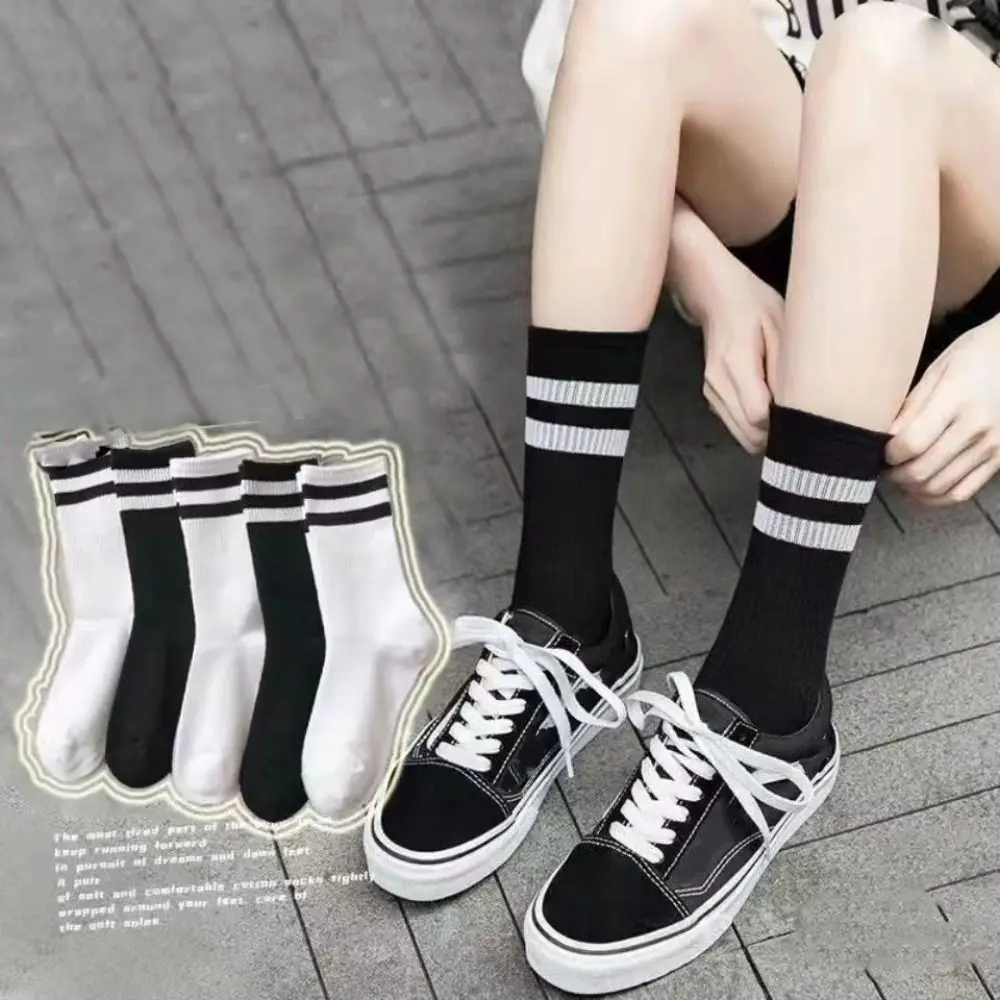 

Универсальные плотные полосатые носки в стиле Харадзюку, модные осенне-зимние теплые короткие чулки с принтом, популярные спортивные носки...