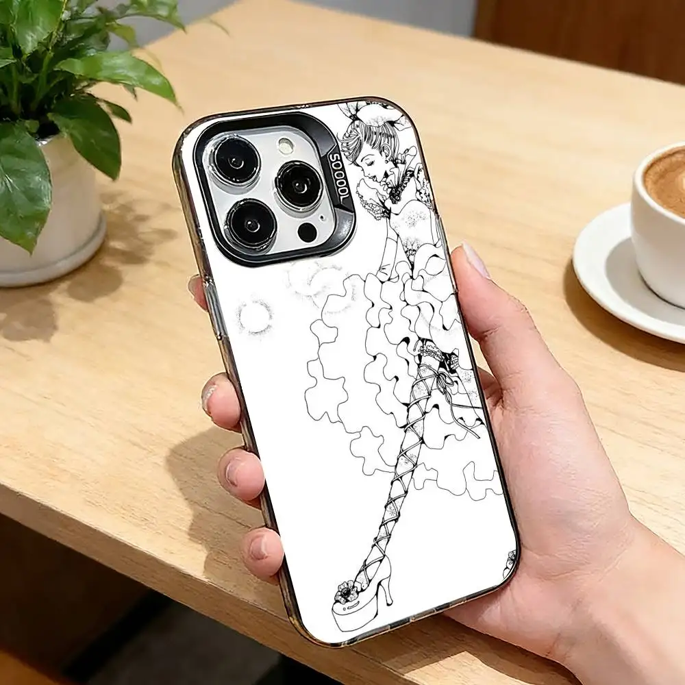Фото Чехол для телефона с милой девушкой М-Микако Куда для iPhone 17, 16, 15, 14, 13, 12, 11 Plus, Pro Max, XS, цветной, с серебряным покрытием внутри №5