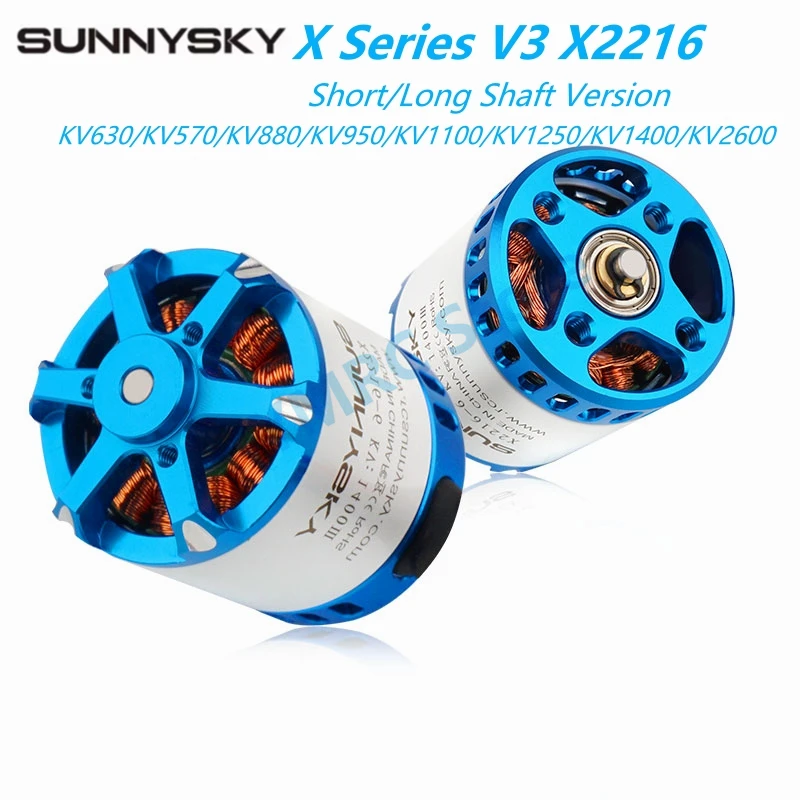 

SunnySky X Series V3 X2216 KV880/KV950/KV1100/KV1250/KV1400/KV2600 Long/Short Shaft 3-4S Brushless Motor for RC Drone Airplane