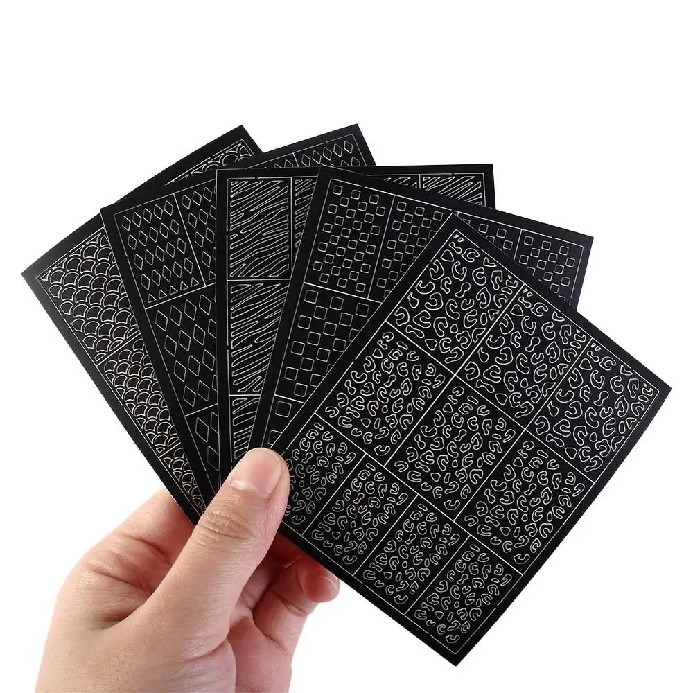 Украшения для дизайна ногтей полые спрей-наклейки клетчатые аксессуары маникюра