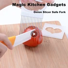 Слайсеры для лука, безопасная вилка из нержавеющей стали, для помидор, режущие инструменты
