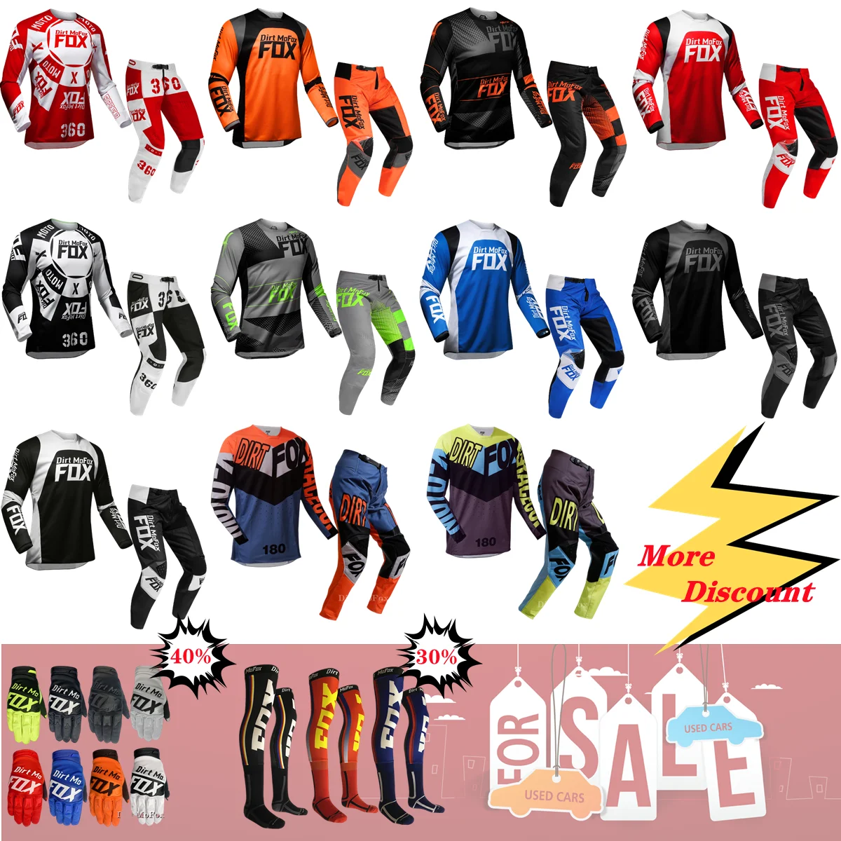 2022 NEW Moto Gear Set Jersey Pant MX Combo Motocross Racing Outfit Dirt Bike Suit Off Gloves Stockings Suit Matching Package