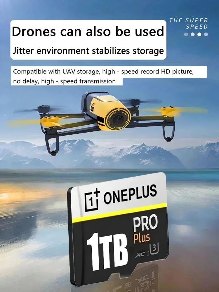Фото Карта памяти OnePlus 2TB High-Speed V30 A2 4K SD 512GB 256GB 1TB Micro TF SD с адаптером для смартфонов/планшетов/ПК, универсальная №5