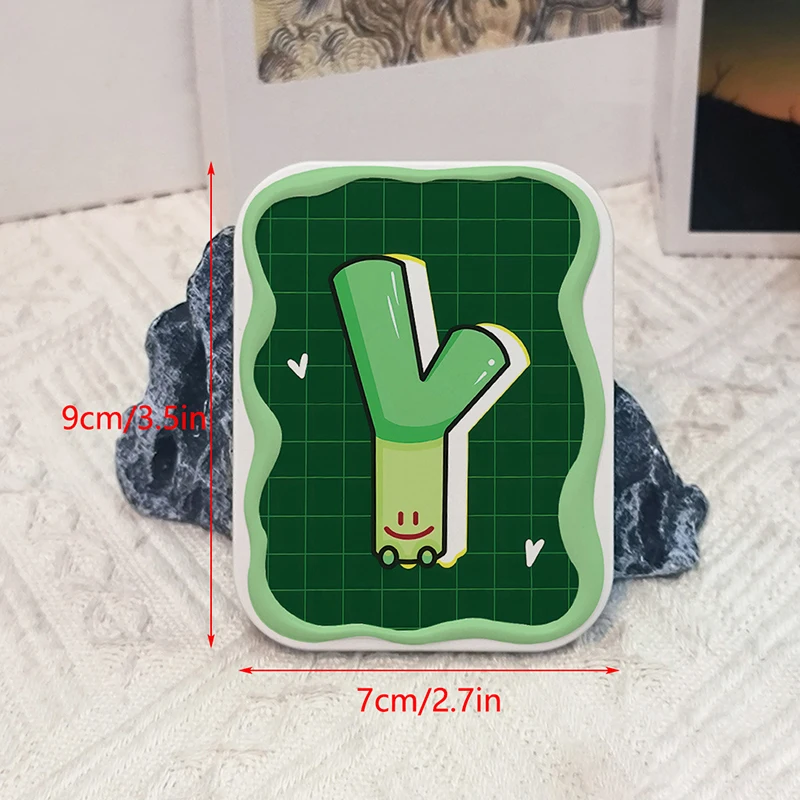 Складное зеркало для макияжа прямоугольное карманное складное зеленого цвета с