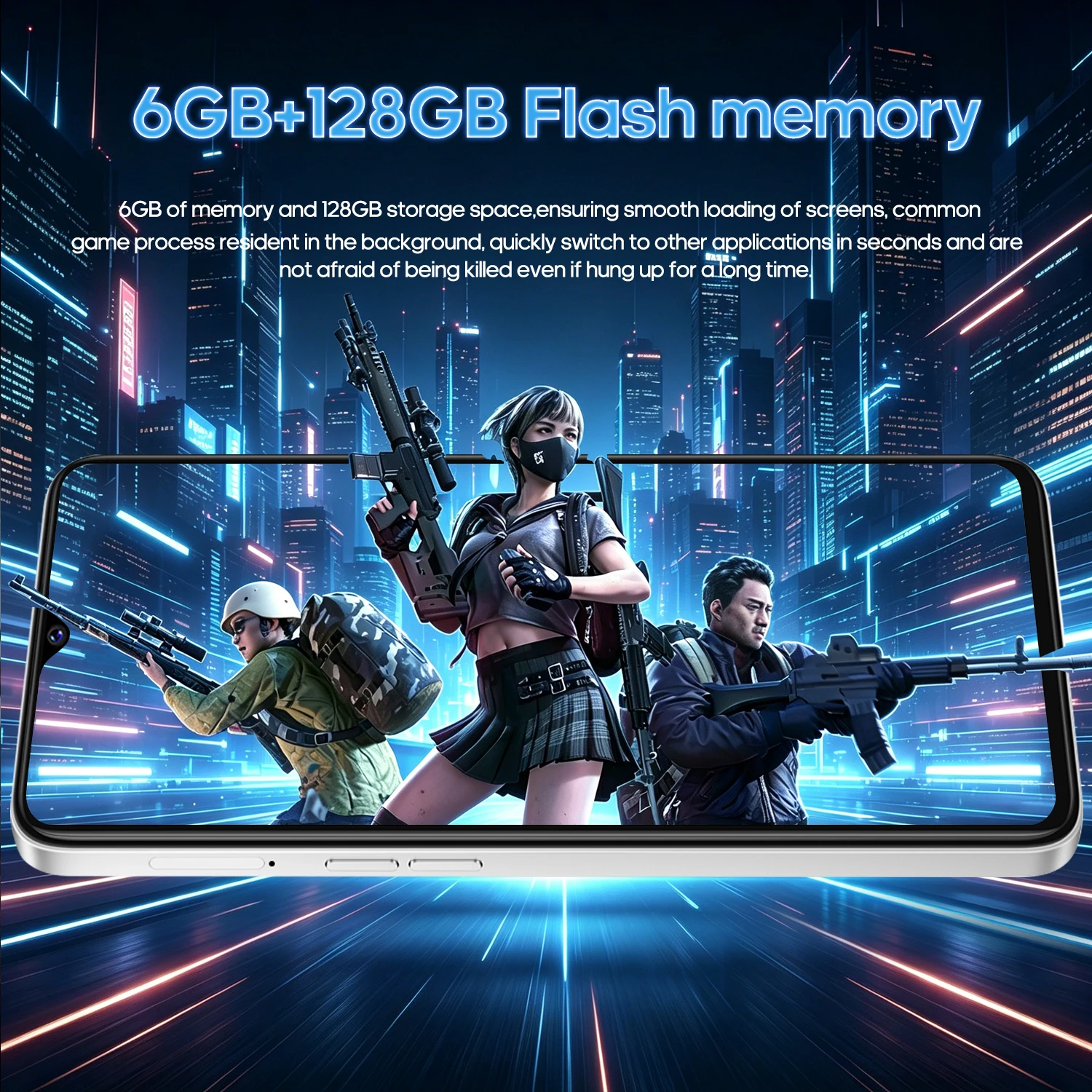 Фото Смартфон FUFFI Global Vision M17 Pro Max, Android, 8 ГБ ОЗУ, 256 ГБ ПЗУ, 6,53-дюймовый экран, 24 МП + 48 МП, две SIM-карты, мобильные телефоны с поддержкой сети 4G №3