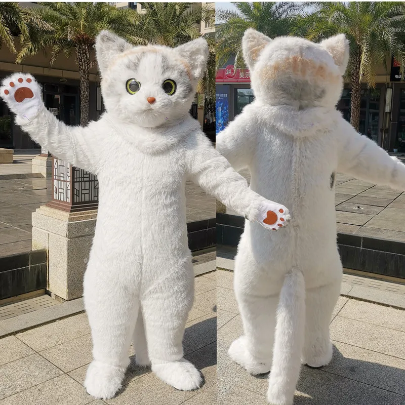 Меховой костюм надувной куклы с милым котом собака хаски прогулочная одежда для