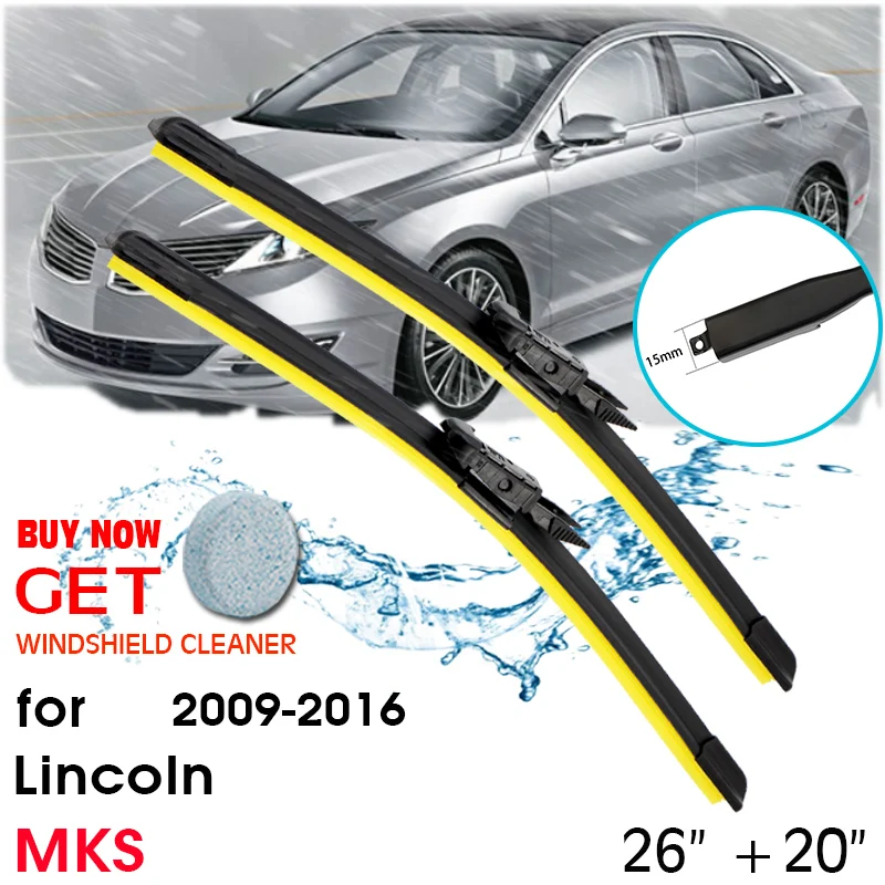 

Car Wiper Blade Window Windshield Rubber Silicon Refill Wiper For Lincoln MKS 2009-2016 LHD / RHD 26"+20" Car Accessories