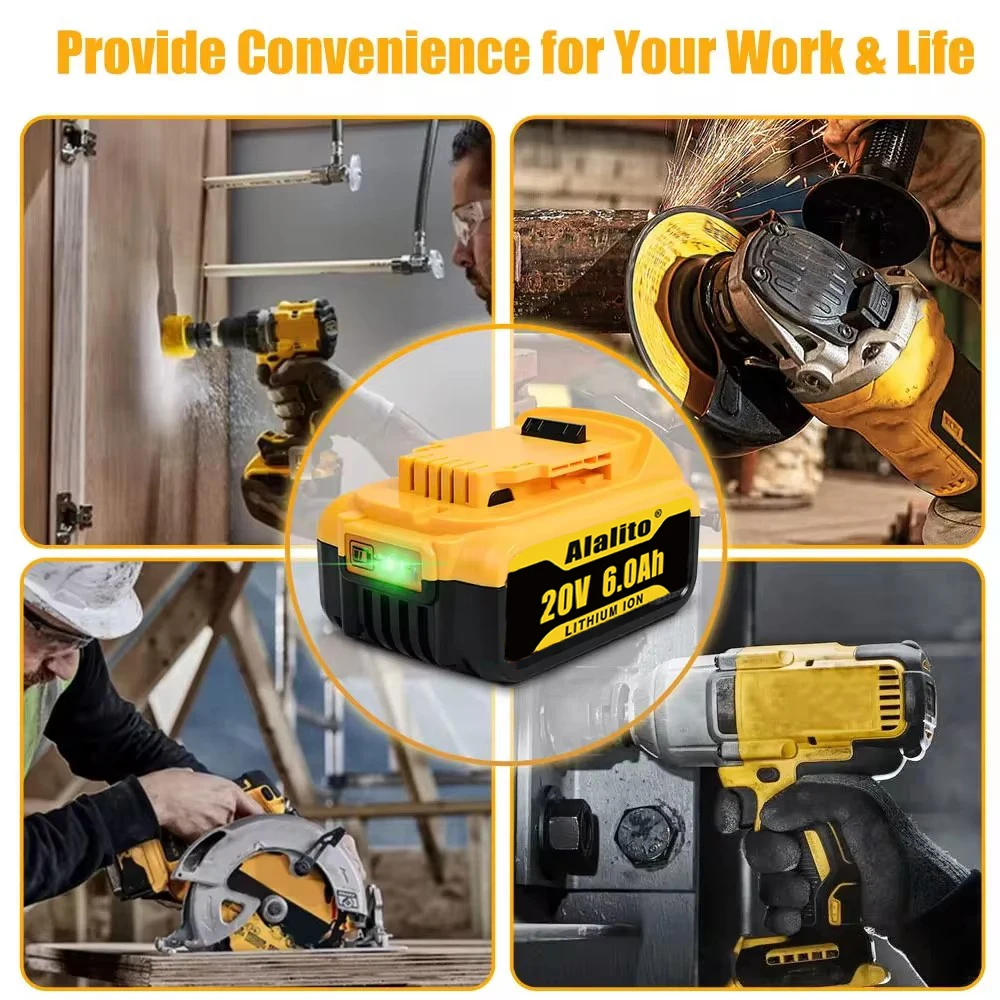 6 0 Ач 18 В замена для электроинструментов Dewalt 20 MAX DCB180 DCB185 DCB184 DCB200 DCB203 DCB181