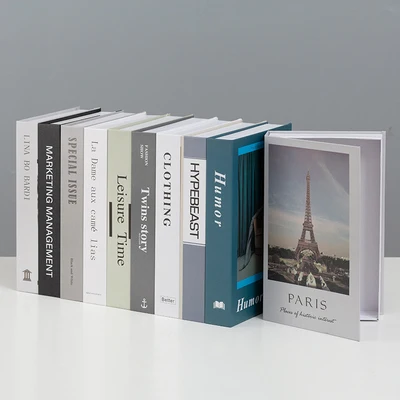 

Luxury Fake Books for Decoration Openable Simulation Book Storage Box Coffee Table Books Villa Hotle Home Decor Shooting Props