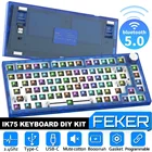 Набор для клавиатуры FEKER IK75 сделай сам, проводная клавиатура с RGB подсветкой, bluetooth 2,4, ГГц, Type-c, 82 клавиши, механическая клавиатура с прокладкой, индивидуальный комплект