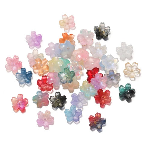 Стеклянные градиентные бусины AGCFABS вишневый цвет