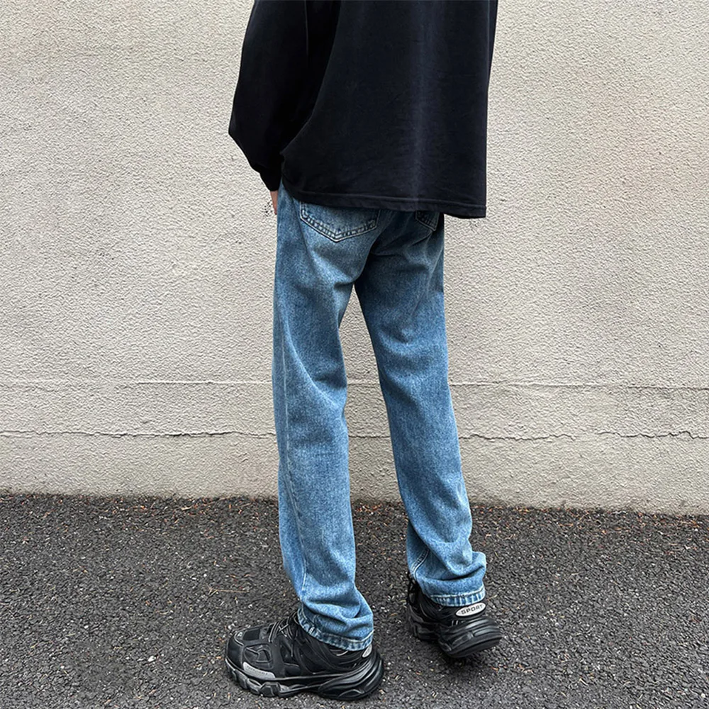 Classic Denim for Men American Style High Street Daily Casual Loose Straight Pants Spring Autumn Male Vintage Blue Jeans
