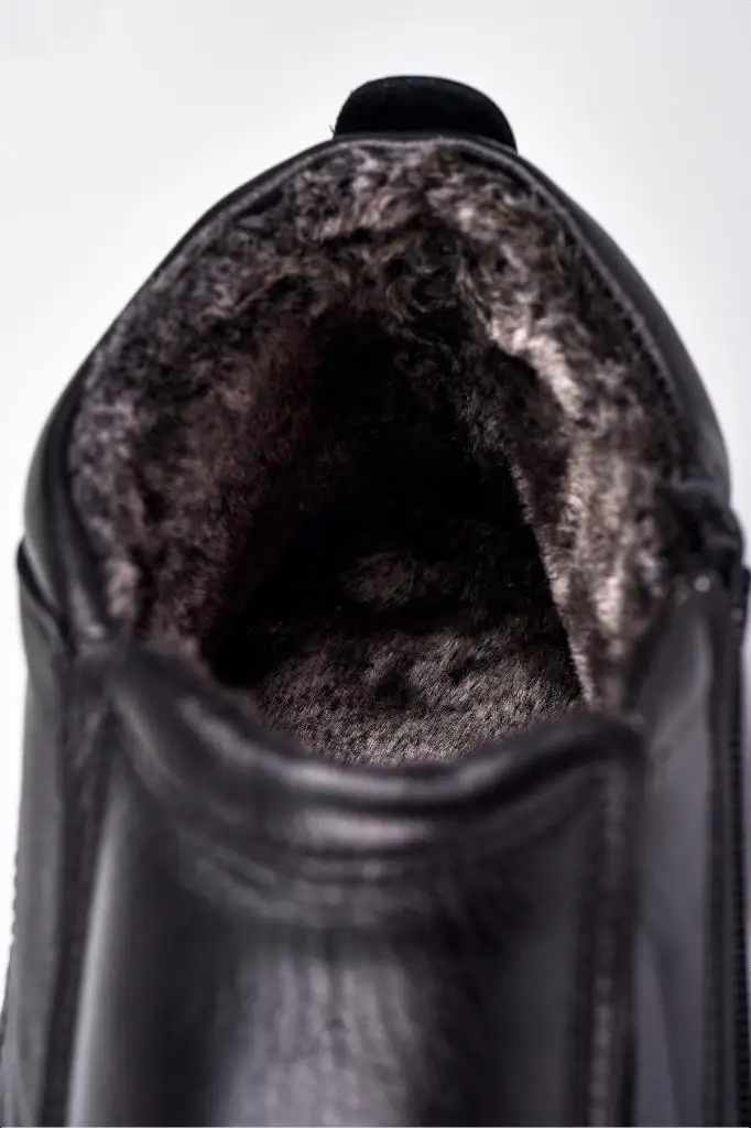 Мужские туфли из натуральной кожи Зимние Повседневные Удобные мужские на молнии