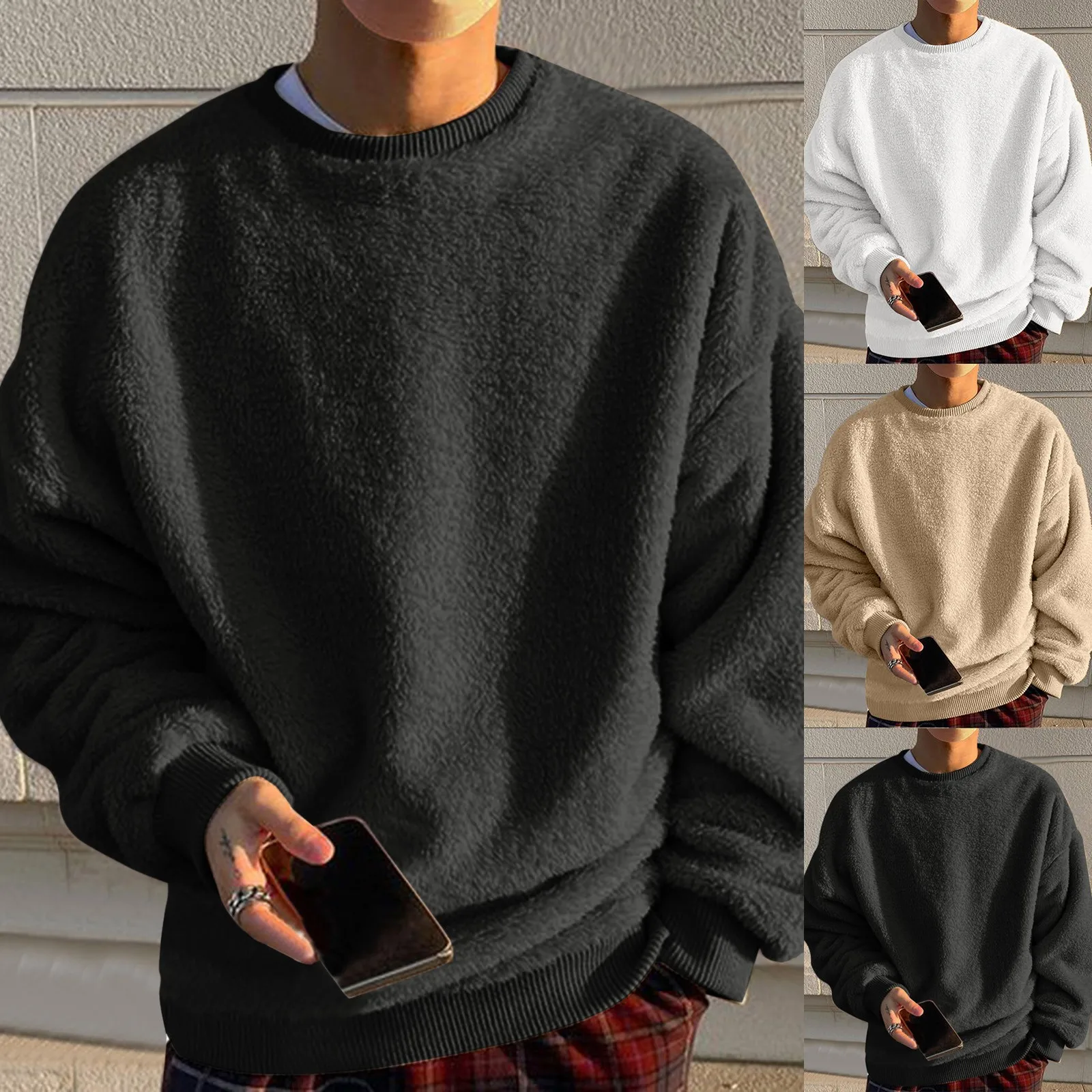

Korean Fashion Sweaters Men Autumn Solid Color Wool Sweaters Slim Fit Men Street Wear Mens Clothes Knitted Sweater Men Pullovers