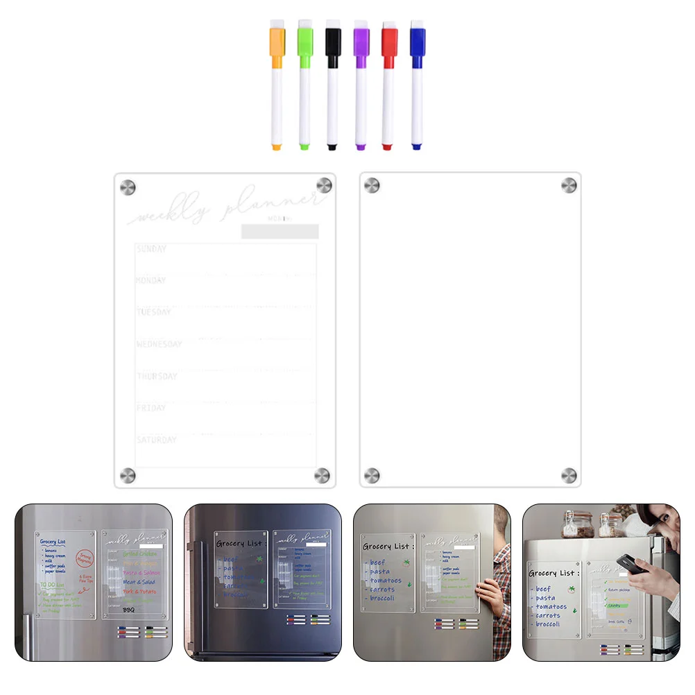 

Plank Magnetic Board Fridge List Planning Whiteboard Calendar Dry Erase Note-taking Reminder Message Planner Kitchen Writing