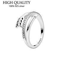 authentic 925 sterling silver glittering surround arrow ring for womens engagement jewelry anniversary