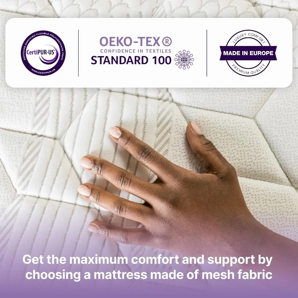 Матрас Queen 12-дюймовый матрас Victoria Hybrid с охлаждающим гелем и наматрасником из пены