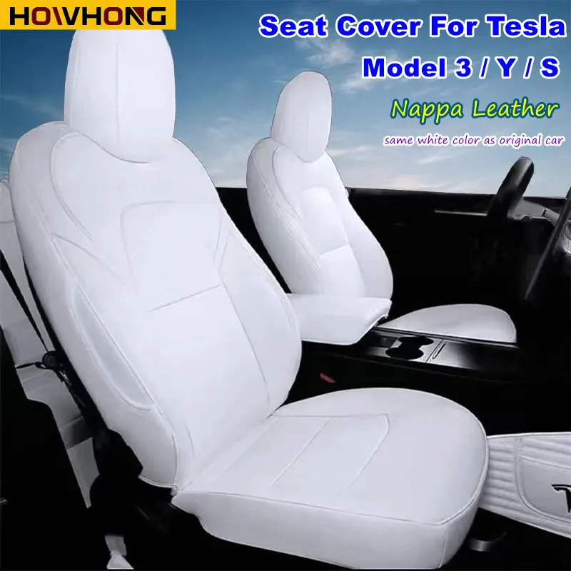 For Tesla Model 3 Y Seat Cover Nappa Leather OEM Design Half Set Cushions Front Row Rear Row Car Modified Interior Accessories