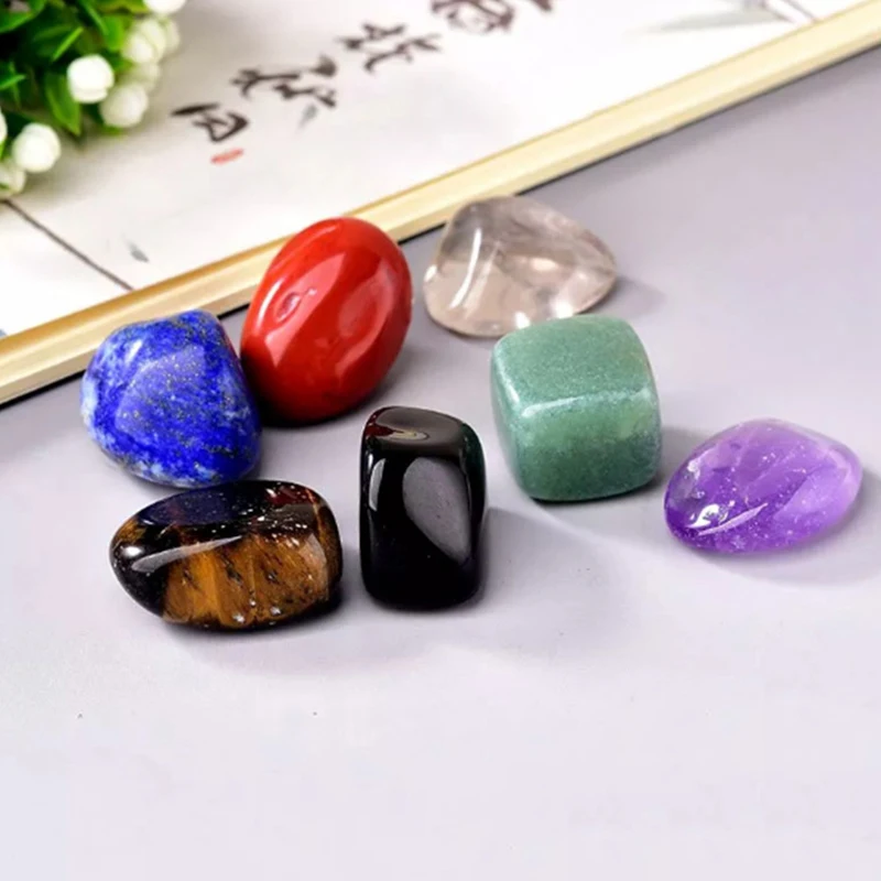 

7PC Natural Tumbled Stone Crystal Polished Amethyst Quartz Wholesale Loose Irregular Mineral Specimens Reiki Rolling Stone Decor