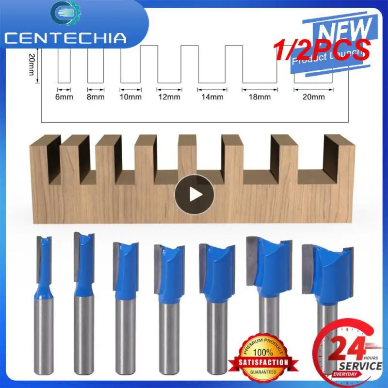 

1/2PCS 8mm Shank Straight Woodworking Router Bit Set Carpenter Milling Cutter 6/8/10/12/14/18/20mm Cutting Diameter