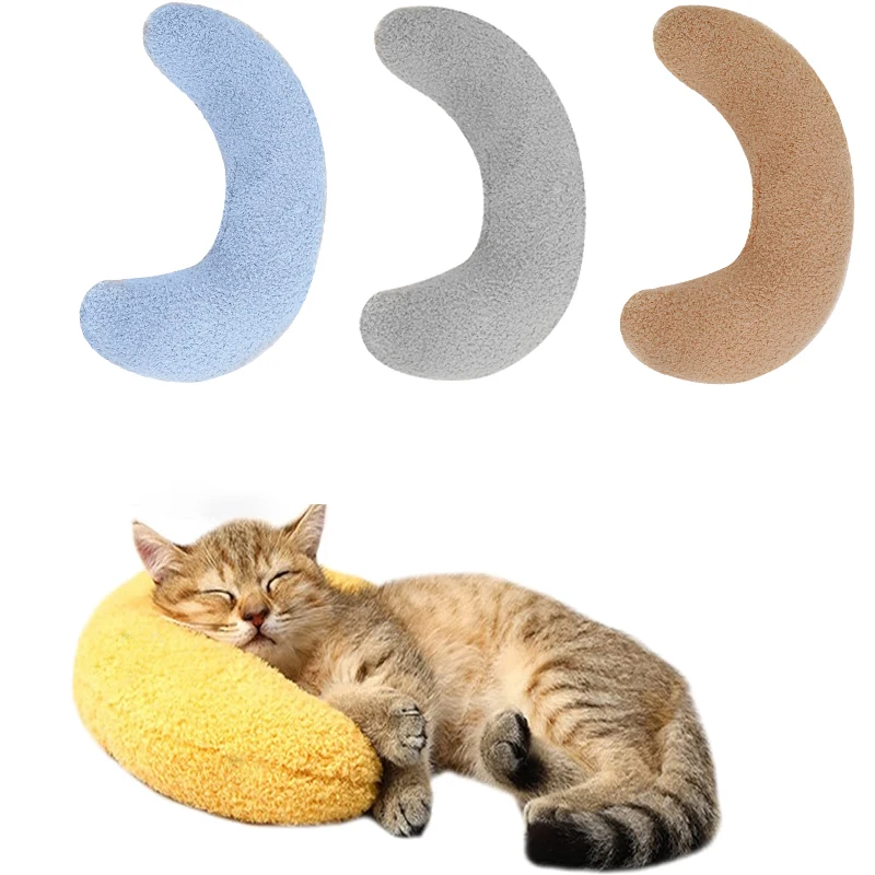 Pet Sleeping Pillow U-Shaped Soft Fluffy Dogs Cats Sleeping Pillows Cute Kitten Puppy Neck Protector Calming Toys Pet Supplies