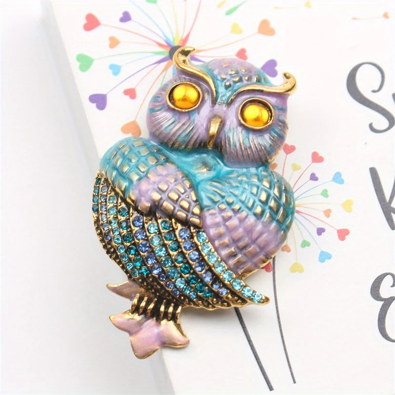 Милая брошь со стразами в виде совы винтажное корсажное платье с капающим