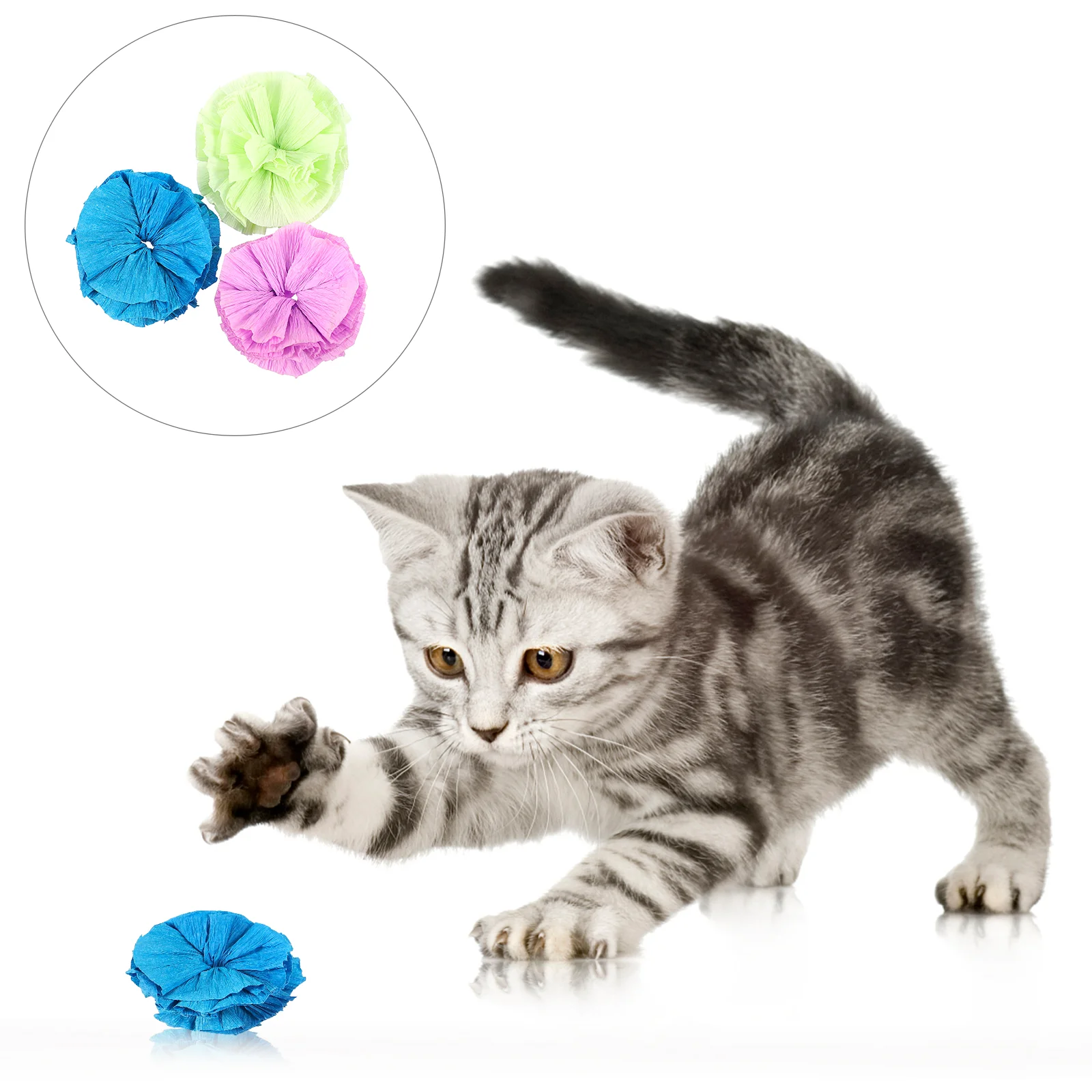 

Catcrinkle Toy Pet Teaser Toys Paperballs Plaything Teasing Interactive Cats Catching Game Fun Exerciser Puppy Dogs Play Treat