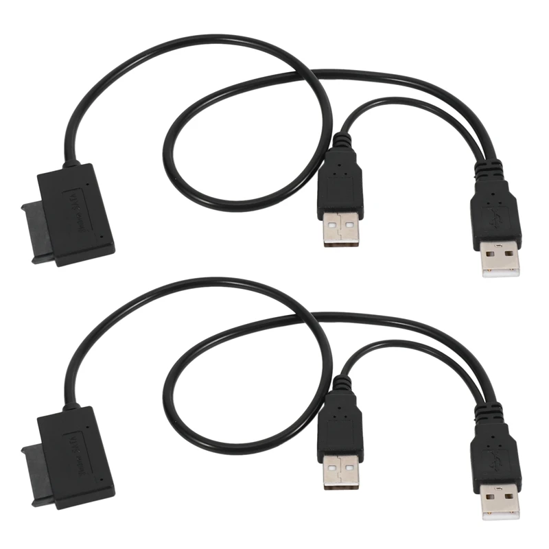 

2X Slim SATA Cable USB 2.0 To 7+6 External Power For Laptop SATA Adapter Converter Support Window Xp/7/8/10 Mac OS EM88