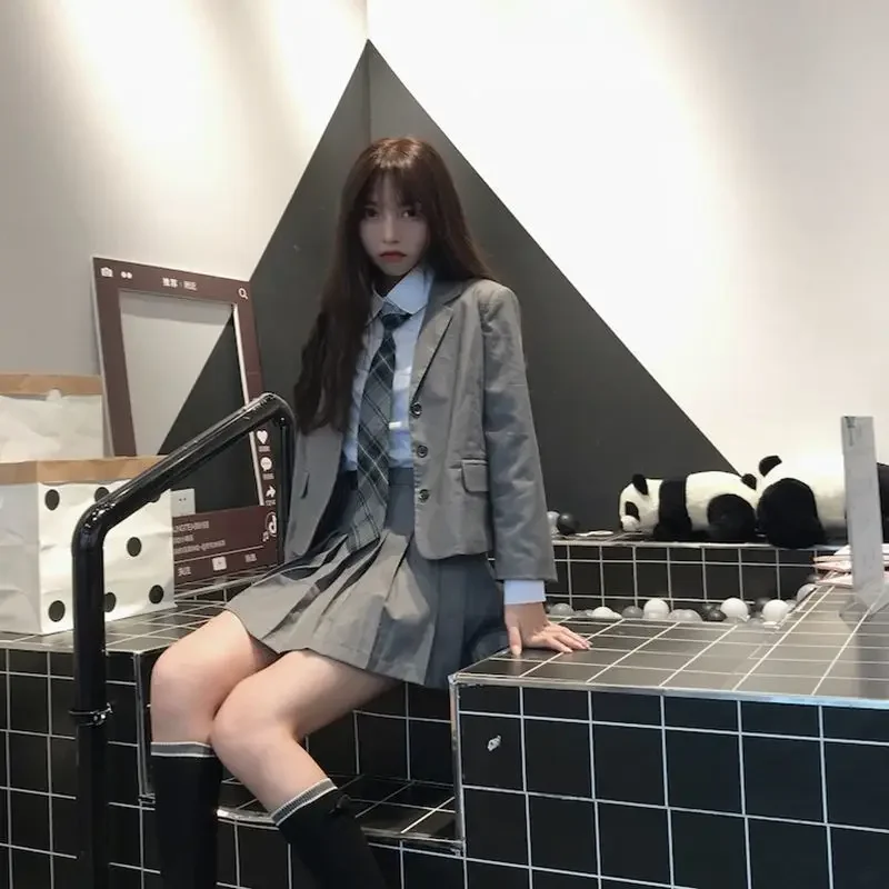 Женский костюм в Корейском стиле шикарный пиджак-рубашка с галстуком ретро и