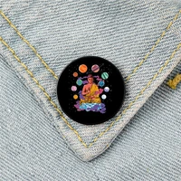 buddha magic mushroom printed pin custom funny brooches shirt lapel bag cute badge cartoon enamel pins for lover girl friends