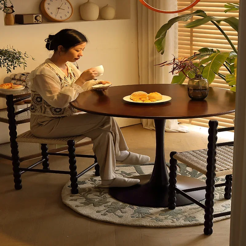 Тканый стул из цельного дерева дизайн французской мебели средневековый