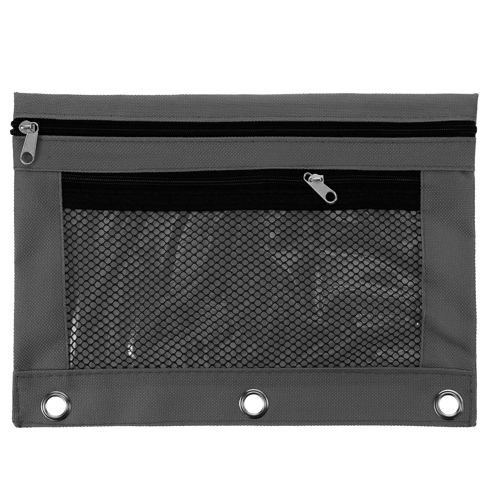 

Black Binder Three-hole Case Oxford Cloth B5 Stationery Bag Transparent Binder Office (black) Pouch