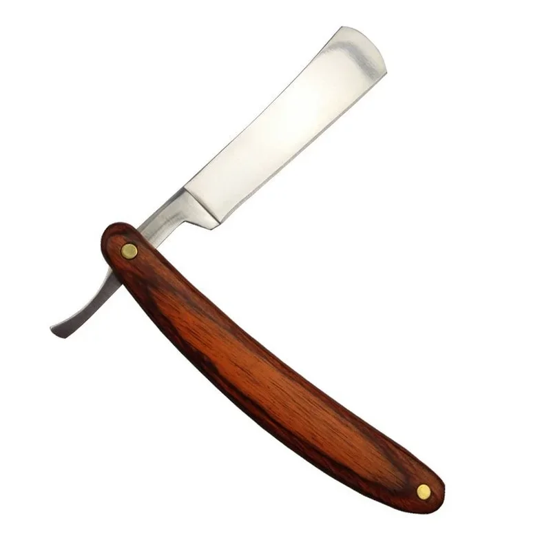 

Винтажные инструменты для удаления волос с деревянной ручкой, набор старых ножей для бритья, Парикмахерская бритва из нержавеющей стали с прямыми краями, складной подарок