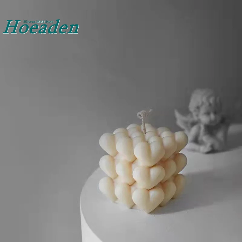 

Geometric Love Rubik&cube Candle Silicone Mold DIY Magic Ball Pyramid Candle Handmade Scented Soap Silicone Mold Home Decoration