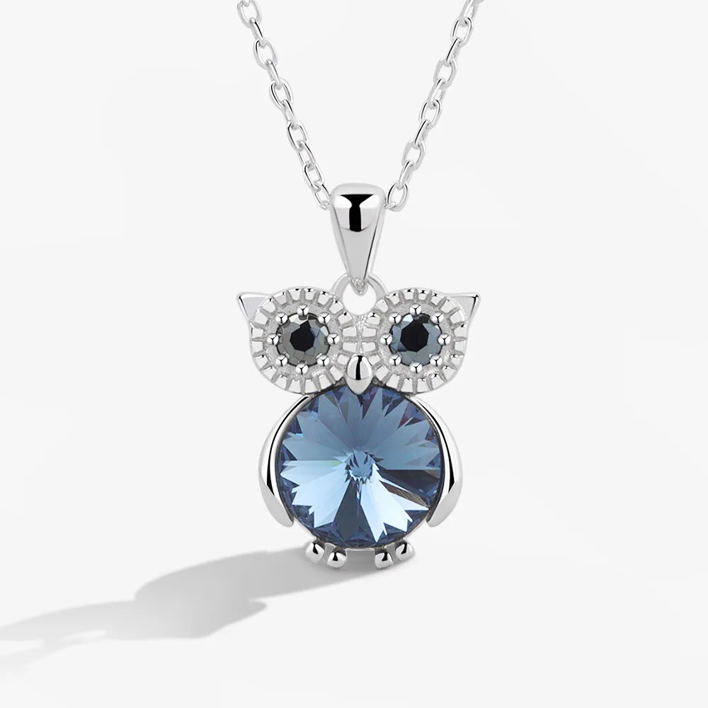 Женское Ожерелье-чокер из серебра 925 пробы с подвеской в виде совы - купить по