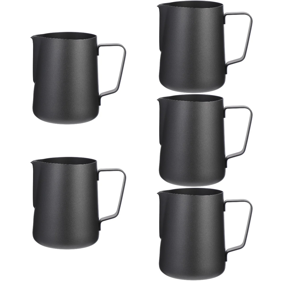 

5x Household Reusable Metal Stainless Steel Steaming Pitcher Frothing Pitcher Frothing Cup for Home Storage Kitchen