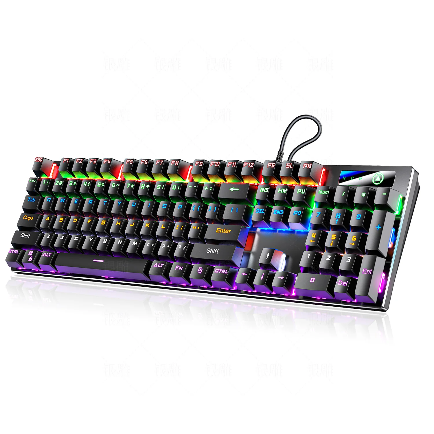 

104 Key Caps teclado Backlight True Mechanical Keyboard keys Wired Gaming Black Blue Axis For Laptop PC Gamer