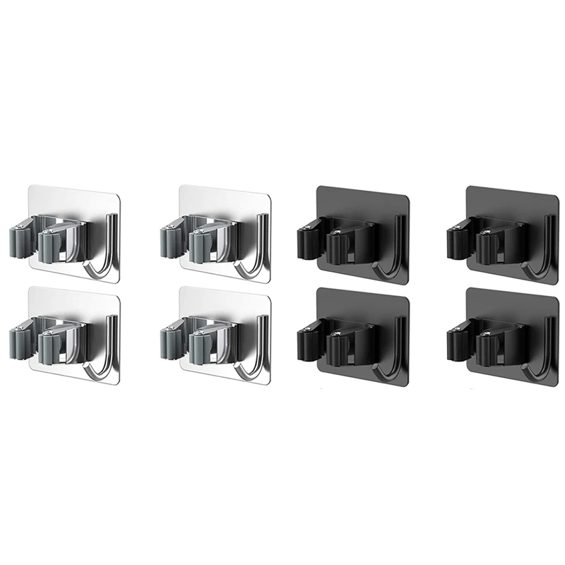 

Держатель для метлы, настенный держатель для швабры с крючками, 4 шт.