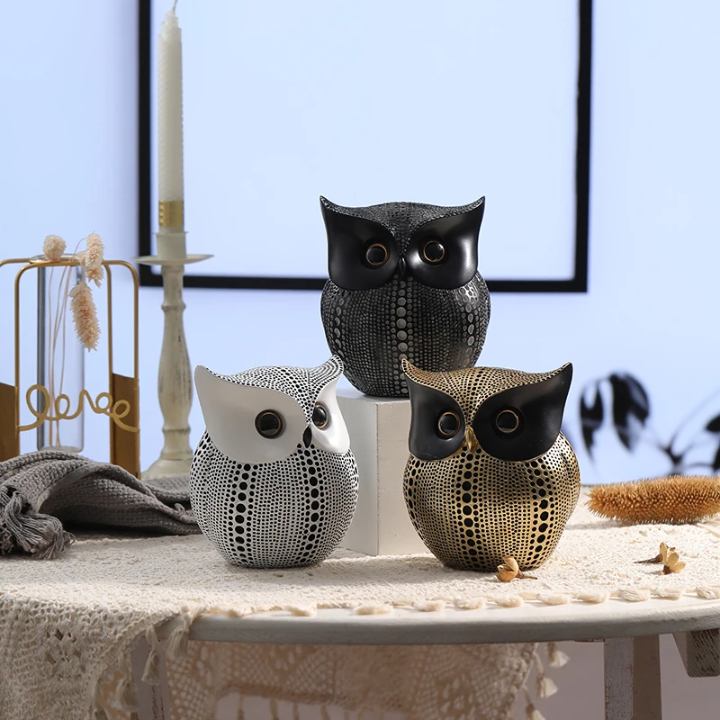 

Gold Piggy Bank For Money Saving Box Safe Coin Bank Adults Kids Candy Machine Resin Owl Statues Ornaments Sculpturestable Desk