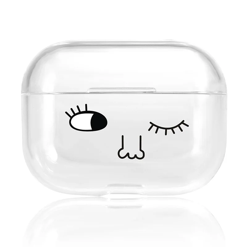 Прозрачный чехол для наушников с забавным мультяшным узором Apple AirPods 4 3rd 2 Pro2