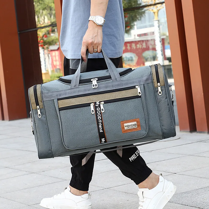 Canvas Men Travel Bag Large Capacity Travel Handbags Portable Outdoor Carry Luggage Bags Women Weekend Duffle Bags