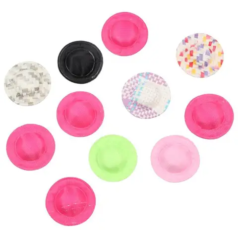 10 х Мини-шапочек из хлопка для кукол