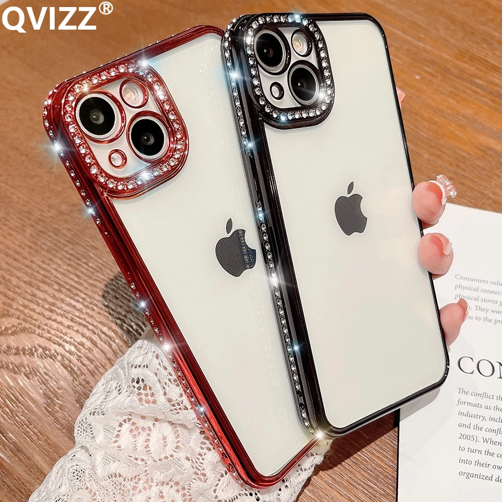 

Luxury Glitter Diamond Clear Case for iPhone 13 12 11 Max Pro X XS Max XR 8 7 Plus SE 2020 2022 Soft Silicone Transparent Cover